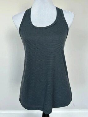 Athletic Blue/Gray Stripe Racerback Tank Top Sz SM